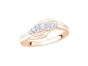 Diamond Wedding Band in 14K Pink Gold 1 4 cttw Size 3