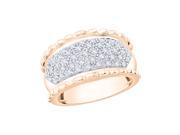 Diamond Wedding Band in 14K Pink Gold 1 2 cttw Size 3