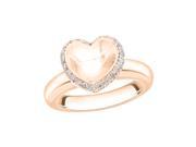 Diamond Fashion Heart Ring in 10K Pink Gold 1 3 cttw Size 3