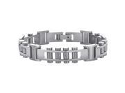 Titanium Silver Tone Men s Bracelet 8.5 Buy and get Cufflinks Free