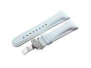 Just bling Single pin Genuine leather band 24mm White