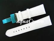 New Aqua Master double pin leather White band 24mm