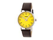 Crayo Pride Leather Band Watch Silver Yellow Standard