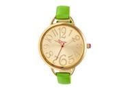 Boum Cirque Sunray Dial Leather Band Watch Green Standard
