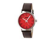 Crayo Pride Leather Band Watch Silver Red Standard
