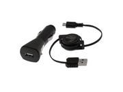 Pantech Crux Retractable Synch Charge USB Travel Kit Retractable USB Cable Car Adapter