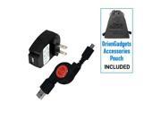 Motorola Wilder Retractable Synch Charge USB Travel Kit Retractable USB Cable AC Adapter