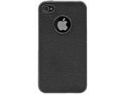 Apple iPhone 4 Crystal Silicone Skin Case w Leather Feel Black