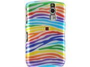 BlackBerry 8330 Plastic Protector Case Rainbow Zebra White