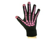Touch Screen Warm Gloves with Conductive Fingertips BTP GLV SKLPNK Pink Skeleton Black
