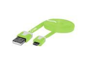 Samsung Galaxy S Lightray 4G 4ft Flat Strand like Low prifile Sync Charge Micro USB Cable Green