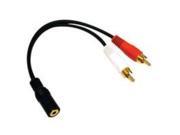 CablesToGo 3.5mm Female to 2 RCA Male Stereo Y Cable Adapter