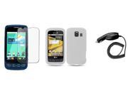 Fosmon Soft Silicone Skin Cover Case LCD Screen Protector Car Charger for LG Optimus S