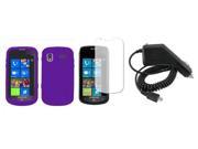 Fosmon Soft Silicone Skin Cover Case LCD Screen Protector Car Charger for Samsung Focus SGH i917