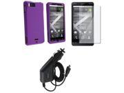 Fosmon Snap On Rubberized Hard Protector Case LCD Screen Protector Car Charger for Motorola Droid X MB810