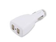 Fosmon Universal 2 Port USB Car Auto Charger for iPhone 6 6 Plus 6s 6s Plus White