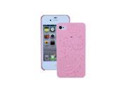 Fosmon 3D Pink Rose Flower Rubber Protector Hard Case Cover for Apple iPhone 4 iPhone 4S