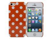 Fosmon SLIM Series Crystal Polk Dot Case for Apple iPhone 5 5S Orange with White Dots