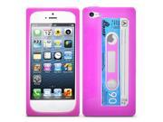 Fosmon JEL Series Silicone Cassette Case for Apple iPhone 5 Hot Pink Blue