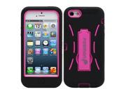 Fosmon HYBO Series Detachable Hybrid Silicone PC Case with Stand for Apple iPhone 5 Black Pink