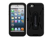 Fosmon HYBO Series Detachable Hybrid Silicone PC Case with Stand for Apple iPhone 5 Black Black