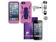 Fosmon HYBO Series Detachable Hybrid Silicone PC Case 5 in 1 Bundle for Apple iPhone 5