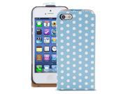 Fosmon FLY Series Polka Dot Leather Flip Case for Apple iPhone 5 5S Sky Blue Cover with White Dots