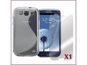 Fosmon S Shape Flexible TPU Gel Case 2 in 1 Bundle for Samsung Galaxy S3 S III