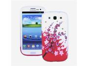 Fosmon TPU Protective Skin Case for the Samsung Galaxy S3 S III Red and White Spring Flowers