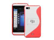 Fosmon Hybrid PC TPU Protector Case Cover Skin w Stand for BlackBerry Z10 Red