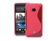 Fosmon Durable TPU S Shape Slim Flexible Protector Case Cover Skin for HTC One HTC M7 Pink