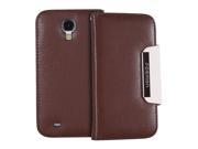 Fosmon CADDY DUO Series Leather Wallet Case with Hand Strap for Samsung Galaxy S4 IV I9500 Brown
