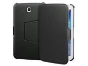 GreatShield VANTAGE Series Leather Case Cover with Multi Stand Angle for Samsung Galaxy Tab 3 7.0 7 inch Tablet Black