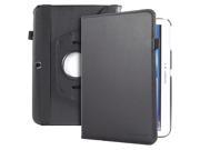 Fosmon GYRE Series Revolving Leather Case with Stylus and Sleep Wake Function for Samsung Galaxy Tab 3 10.1 Tablet Black