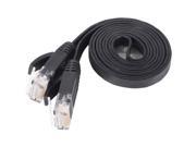 Fosmon Cat6 Network Ethernet Patch Flat Cable 3 Feet Black