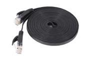 Fosmon Cat6 Network Ethernet Patch Flat Cable 10 Feet Black