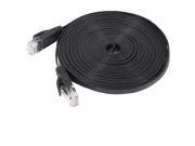Fosmon Cat6 Network Ethernet Patch Flat Cable 15 Feet Black