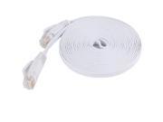 Fosmon Cat6 Network Ethernet Patch Flat Cable 10 Feet White