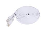 Fosmon Cat6 Network Ethernet Patch Flat Cable 15 Feet White