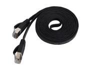 Fosmon Cat7 Network Ethernet Patch Flat Cable Black 6ft