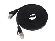 Fosmon Cat7 Network Ethernet Patch Flat Cable Black 10ft