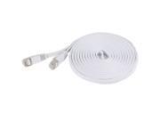 Fosmon Cat7 Network Ethernet Patch Flat Cable White 15ft
