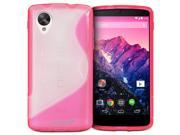 Fosmon HYBO SK Series Hybrid PC TPU Protective Case Cover with KickStand Function for New LG Google Nexus 5 2013 Pink Clear