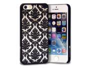 GreatShield TACT Design Ultra Slim Fit [DAMASK Pattern] Protective Hard Rubber Coating Back Case Cover for Apple iPhone 5S 5 Black
