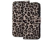 Fosmon CADDY LEOPARD Leather Folio Wallet Case for Apple iPhone 5 5S