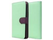 Fosmon CADDY IDEAL Leather Wallet Case for Apple iPhone 5 5S 5C Green Dark Brown