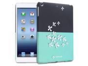 Fosmon MATT PETALS 3D Flower Design Rubberized Hard Case Cover for Apple iPad Air 9.7 Tablet Retail Packaging Black Teal