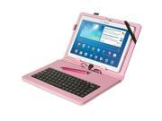 Fosmon OPUS Leather Case with Stand Micro USB Keyboard and Stylus for 10 Tablets Pink