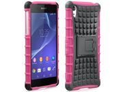 Fosmon HYBO RAGGED Heavy Duty Kickstand Case Dual Layer Hybrid Cover for Sony Xperia Z2 Retail Packaging