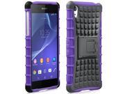 Fosmon HYBO RAGGED Heavy Duty Kickstand Case Dual Layer Hybrid Cover for Sony Xperia Z2 Retail Packaging